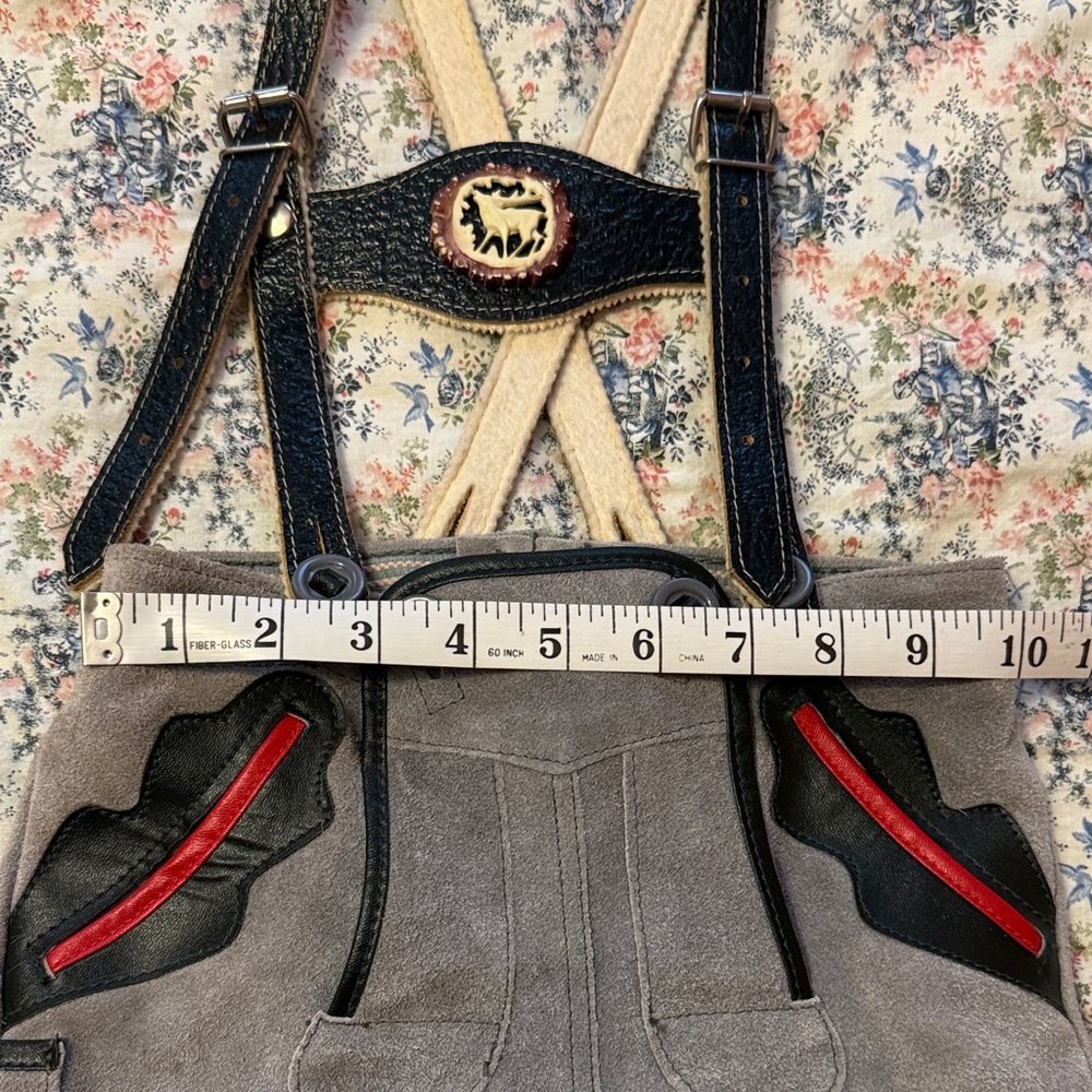 Gray and Green Lederhosen with Red Accents